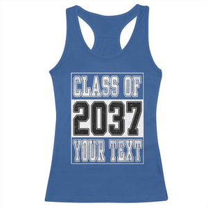 Personalized Class of 2037 Racerback Tank Top Custom Name Grow With Me To Graduation TS10 Royal Blue Print Your Wear