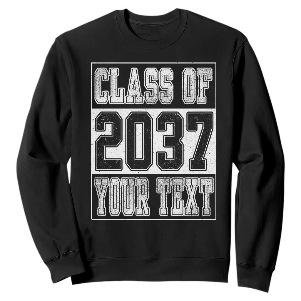 Personalized Class of 2037 Sweatshirt Custom Name Grow With Me To Graduation TS10 Black Print Your Wear
