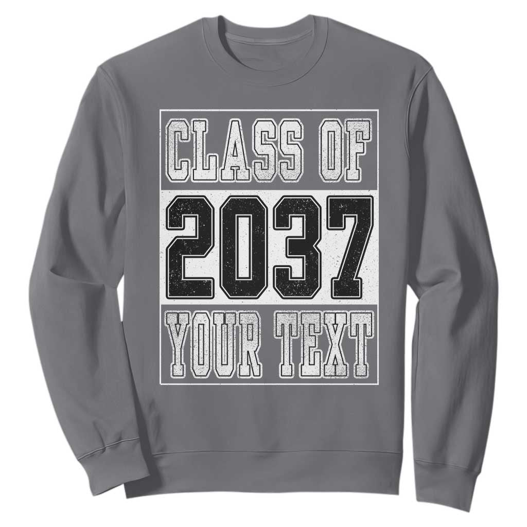 Personalized Class of 2037 Sweatshirt Custom Name Grow With Me To Graduation TS10 Charcoal Print Your Wear