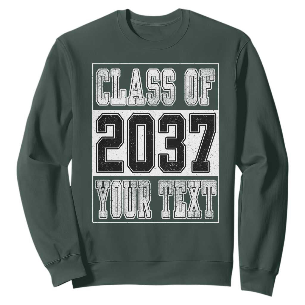 Personalized Class of 2037 Sweatshirt Custom Name Grow With Me To Graduation TS10 Dark Forest Green Print Your Wear