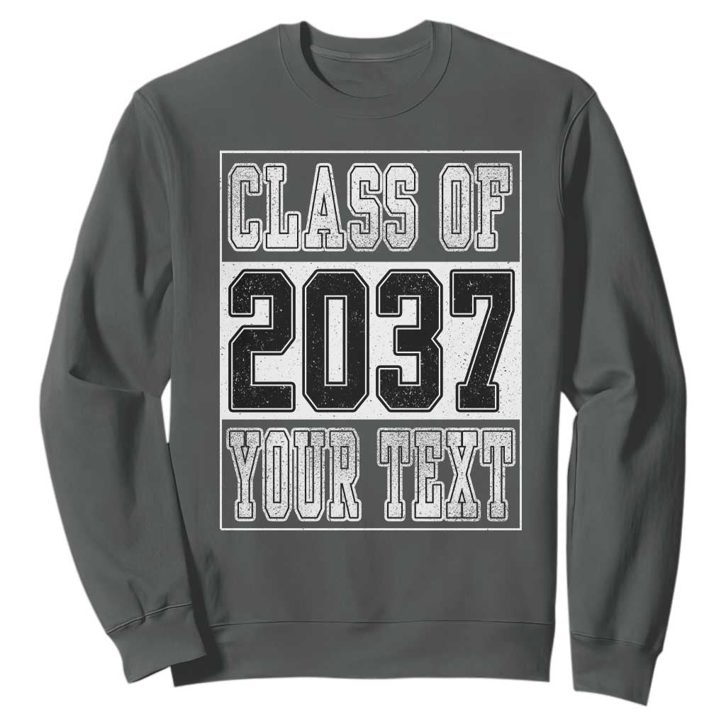 Personalized Class of 2037 Sweatshirt Custom Name Grow With Me To Graduation TS10 Dark Heather Print Your Wear