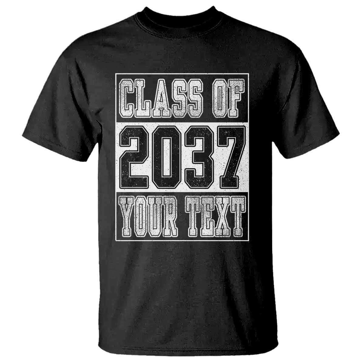 Personalized Class of 2037 T Shirt Custom Name Grow With Me To Graduation TS10 Black Print Your Wear