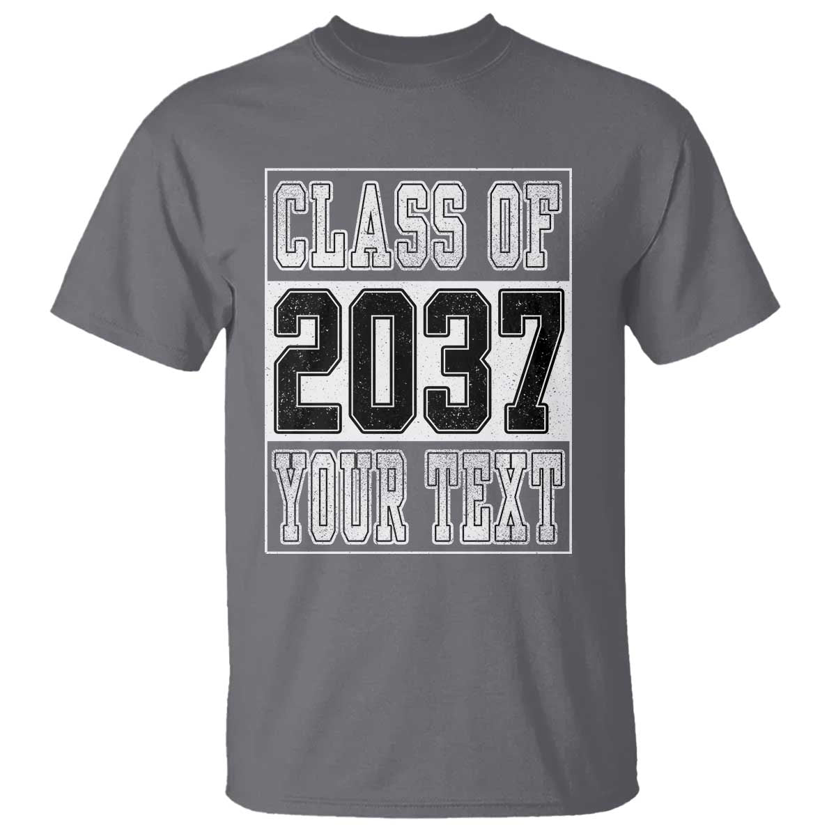 Personalized Class of 2037 T Shirt Custom Name Grow With Me To Graduation TS10 Charcoal Print Your Wear