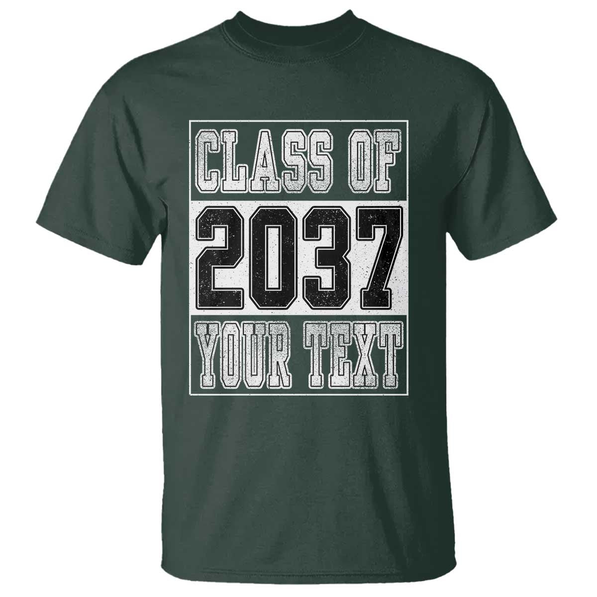 Personalized Class of 2037 T Shirt Custom Name Grow With Me To Graduation TS10 Dark Forest Green Print Your Wear