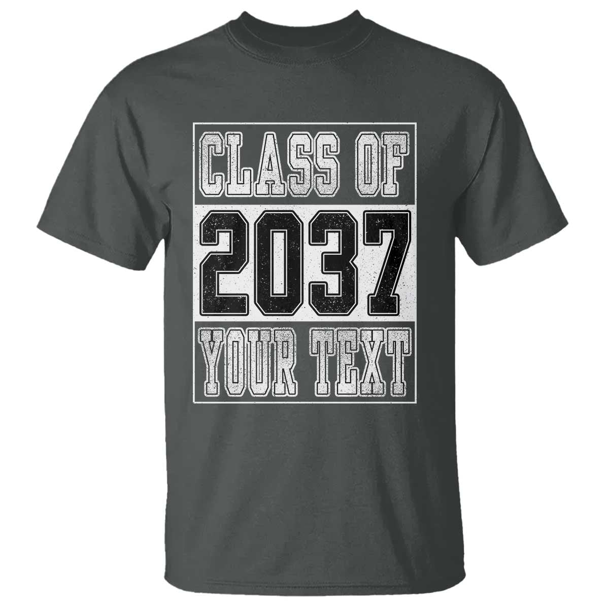 Personalized Class of 2037 T Shirt Custom Name Grow With Me To Graduation TS10 Dark Heather Print Your Wear