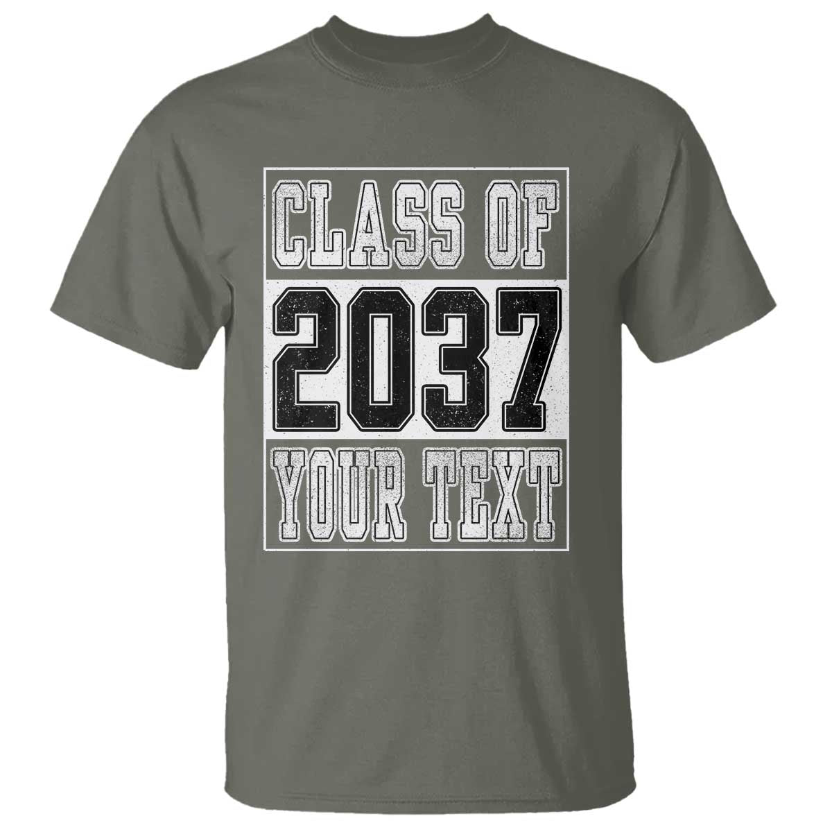 Personalized Class of 2037 T Shirt Custom Name Grow With Me To Graduation TS10 Military Green Print Your Wear