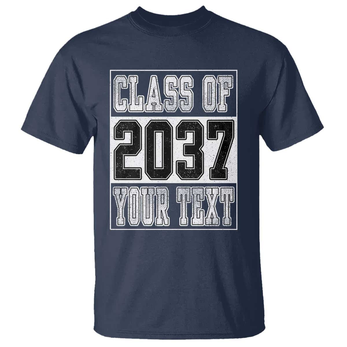 Personalized Class of 2037 T Shirt Custom Name Grow With Me To Graduation TS10 Navy Print Your Wear