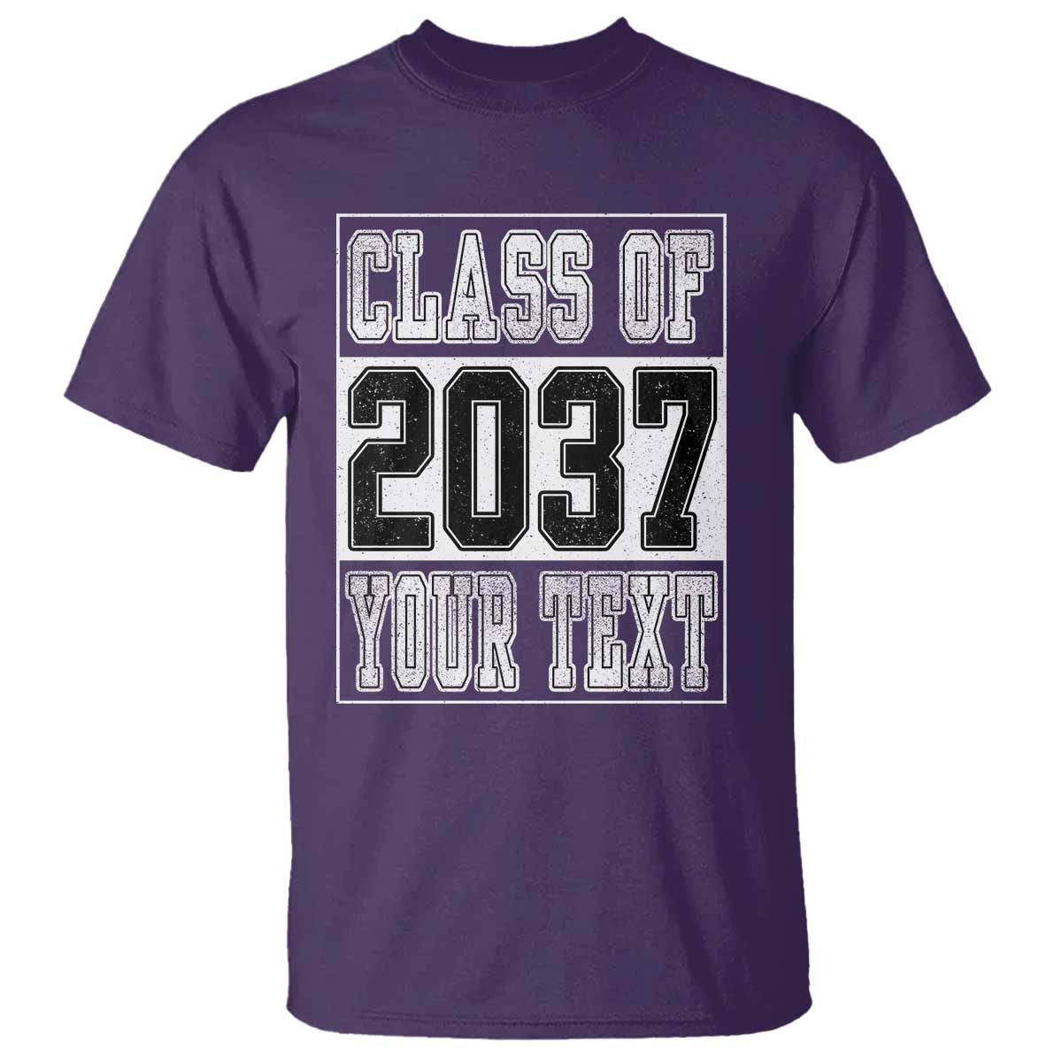 Personalized Class of 2037 T Shirt Custom Name Grow With Me To Graduation TS10 Purple Print Your Wear