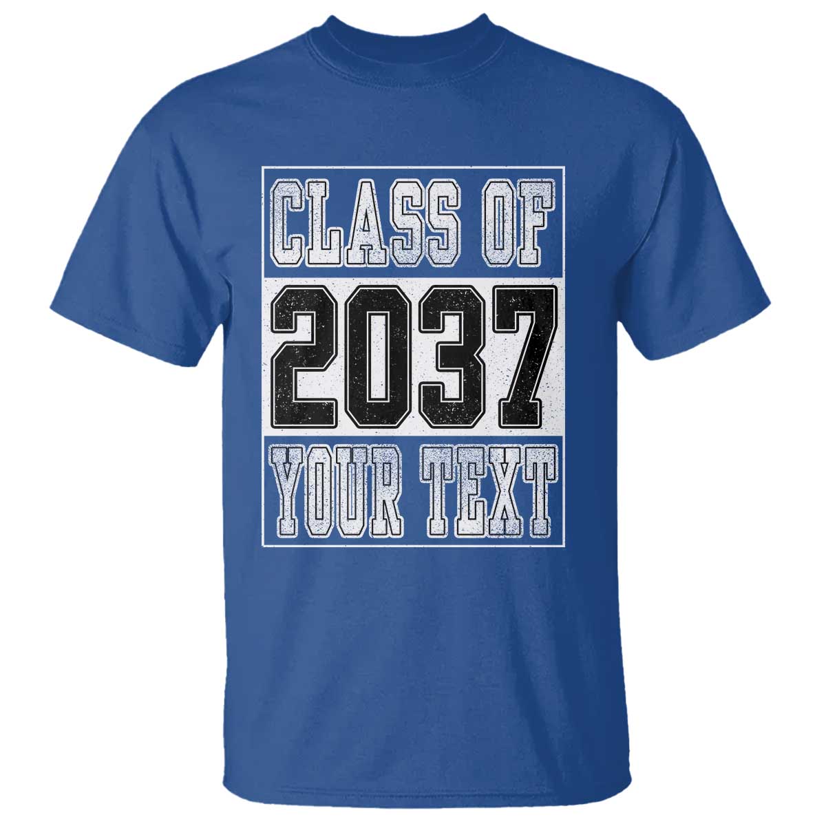 Personalized Class of 2037 T Shirt Custom Name Grow With Me To Graduation TS10 Royal Blue Print Your Wear