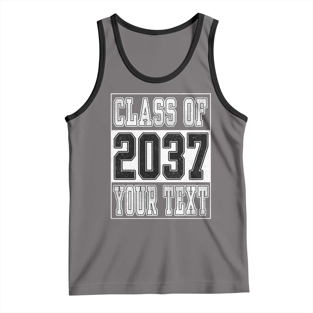 Personalized Class of 2037 Tank Top Custom Name Grow With Me To Graduation TS10 Deep Heather Black Print Your Wear