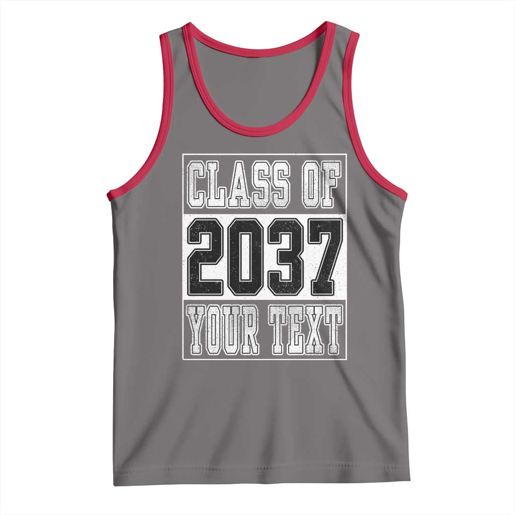 Personalized Class of 2037 Tank Top Custom Name Grow With Me To Graduation TS10 Deep Heather Red Print Your Wear