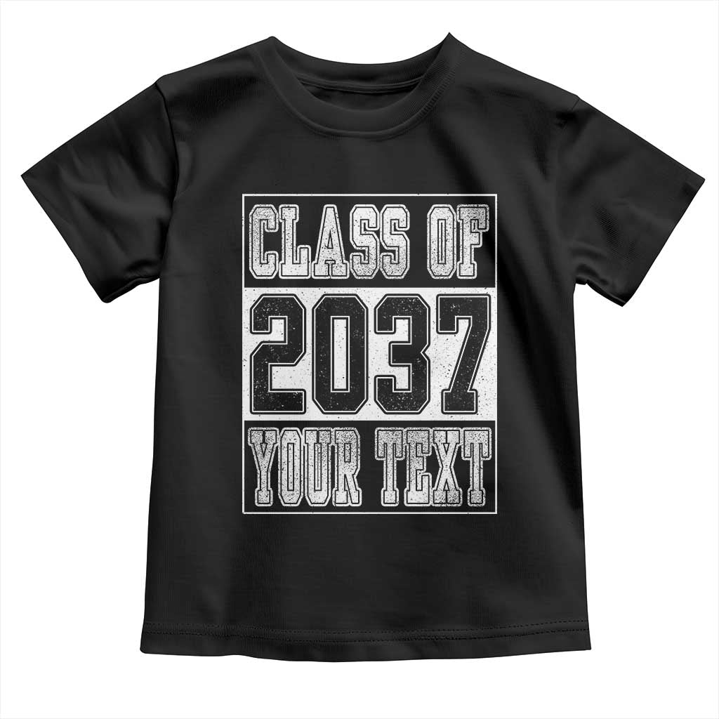 Personalized Class of 2037 Toddler T Shirt Custom Name Grow With Me To Graduation TS10 Black Print Your Wear