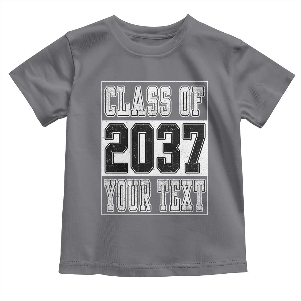 Personalized Class of 2037 Toddler T Shirt Custom Name Grow With Me To Graduation TS10 Charcoal Print Your Wear