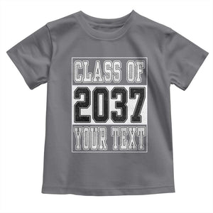Personalized Class of 2037 Toddler T Shirt Custom Name Grow With Me To Graduation TS10 Charcoal Print Your Wear