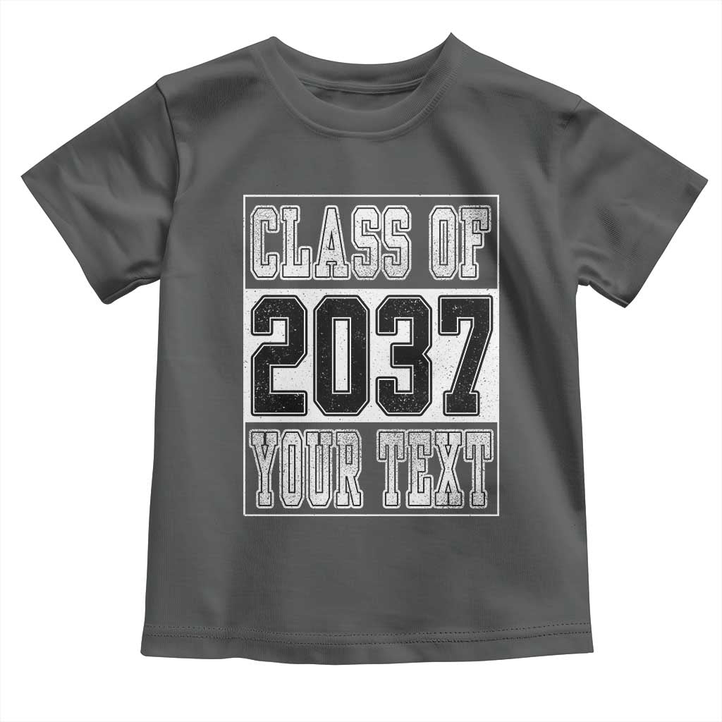 Personalized Class of 2037 Toddler T Shirt Custom Name Grow With Me To Graduation TS10 Dark Heather Print Your Wear