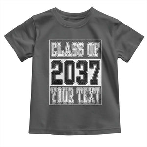 Personalized Class of 2037 Toddler T Shirt Custom Name Grow With Me To Graduation TS10 Dark Heather Print Your Wear