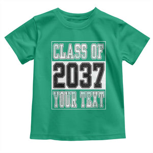 Personalized Class of 2037 Toddler T Shirt Custom Name Grow With Me To Graduation TS10 Irish Green Print Your Wear