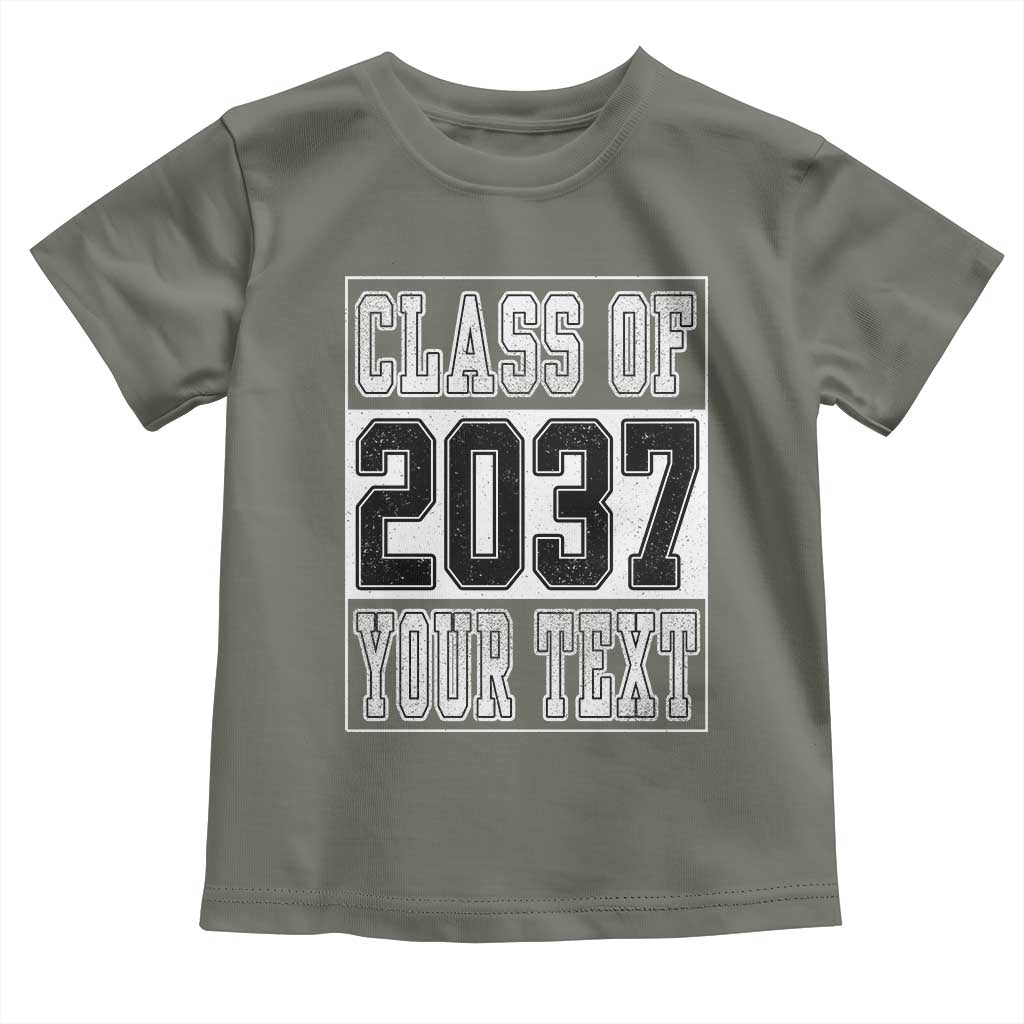 Personalized Class of 2037 Toddler T Shirt Custom Name Grow With Me To Graduation TS10 Military Green Print Your Wear