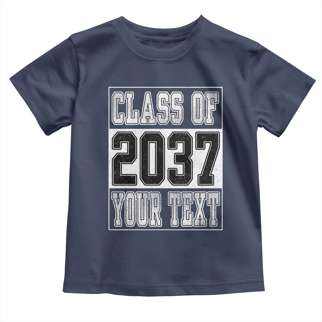 Personalized Class of 2037 Toddler T Shirt Custom Name Grow With Me To Graduation TS10 Navy Print Your Wear
