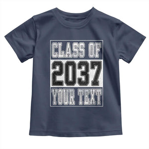 Personalized Class of 2037 Toddler T Shirt Custom Name Grow With Me To Graduation TS10 Navy Print Your Wear