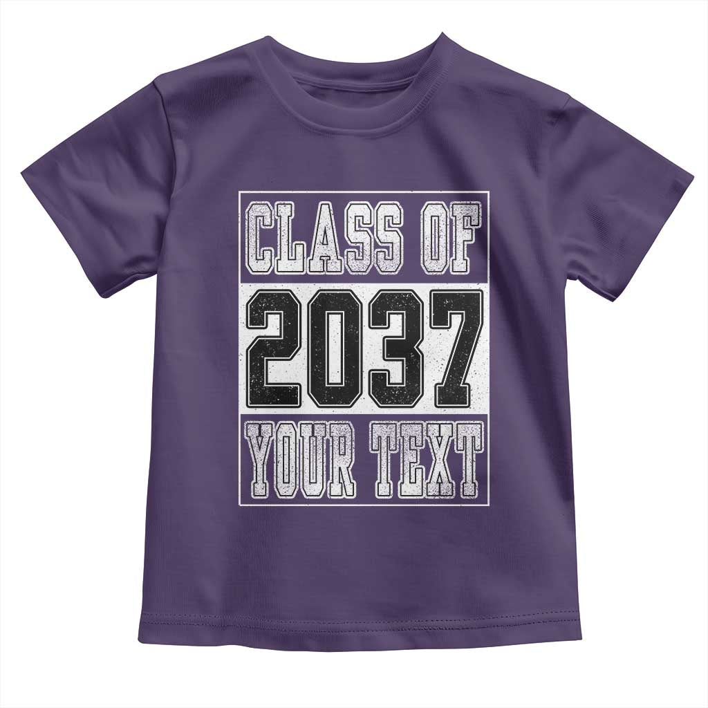 Personalized Class of 2037 Toddler T Shirt Custom Name Grow With Me To Graduation TS10 Purple Print Your Wear