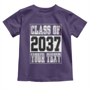 Personalized Class of 2037 Toddler T Shirt Custom Name Grow With Me To Graduation TS10 Purple Print Your Wear
