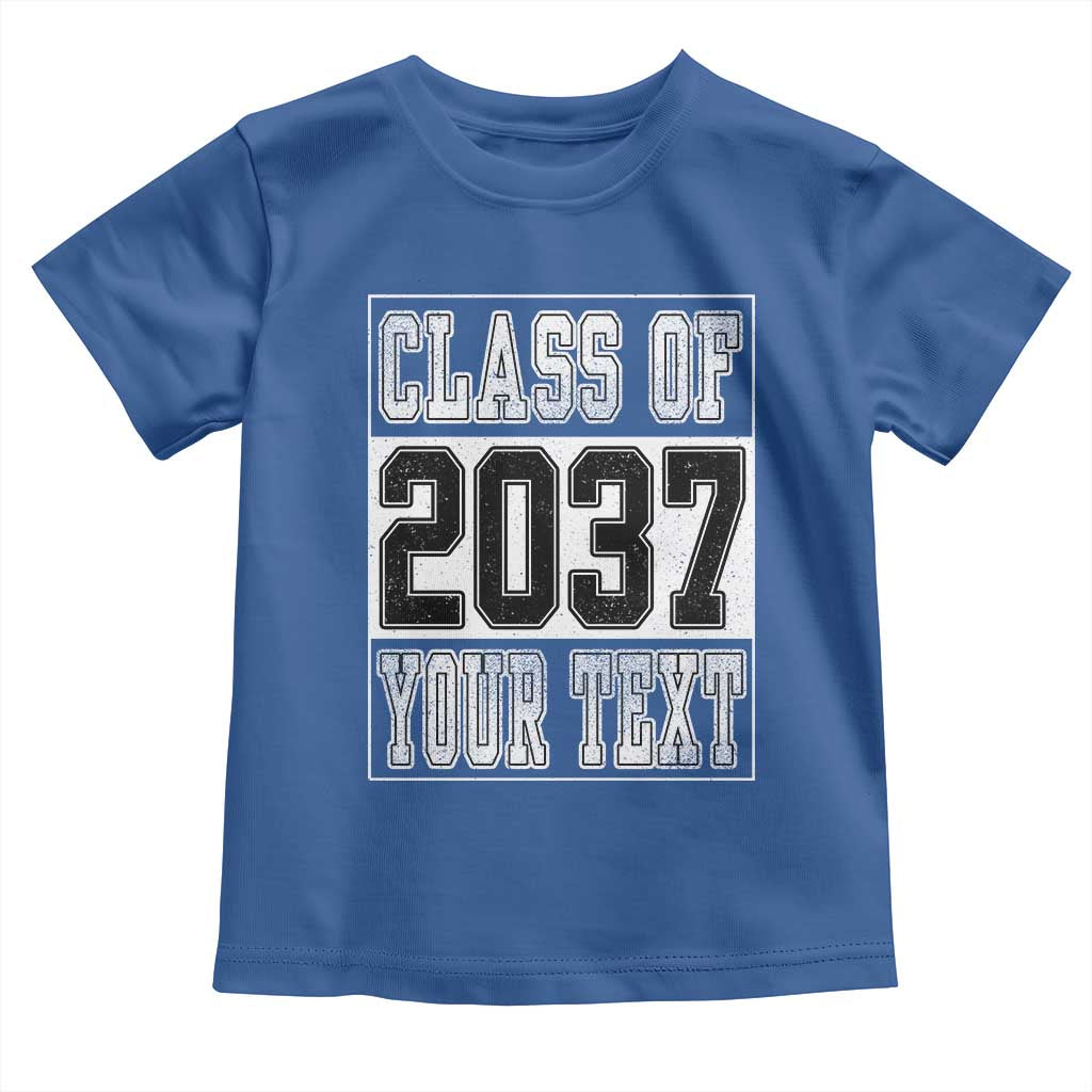 Personalized Class of 2037 Toddler T Shirt Custom Name Grow With Me To Graduation TS10 Royal Blue Print Your Wear