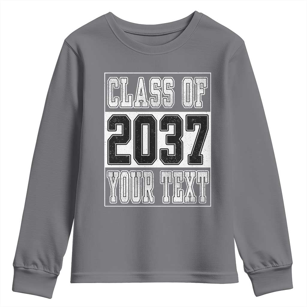 Personalized Class of 2037 Youth Sweatshirt Custom Name Grow With Me To Graduation TS10 Charcoal Print Your Wear
