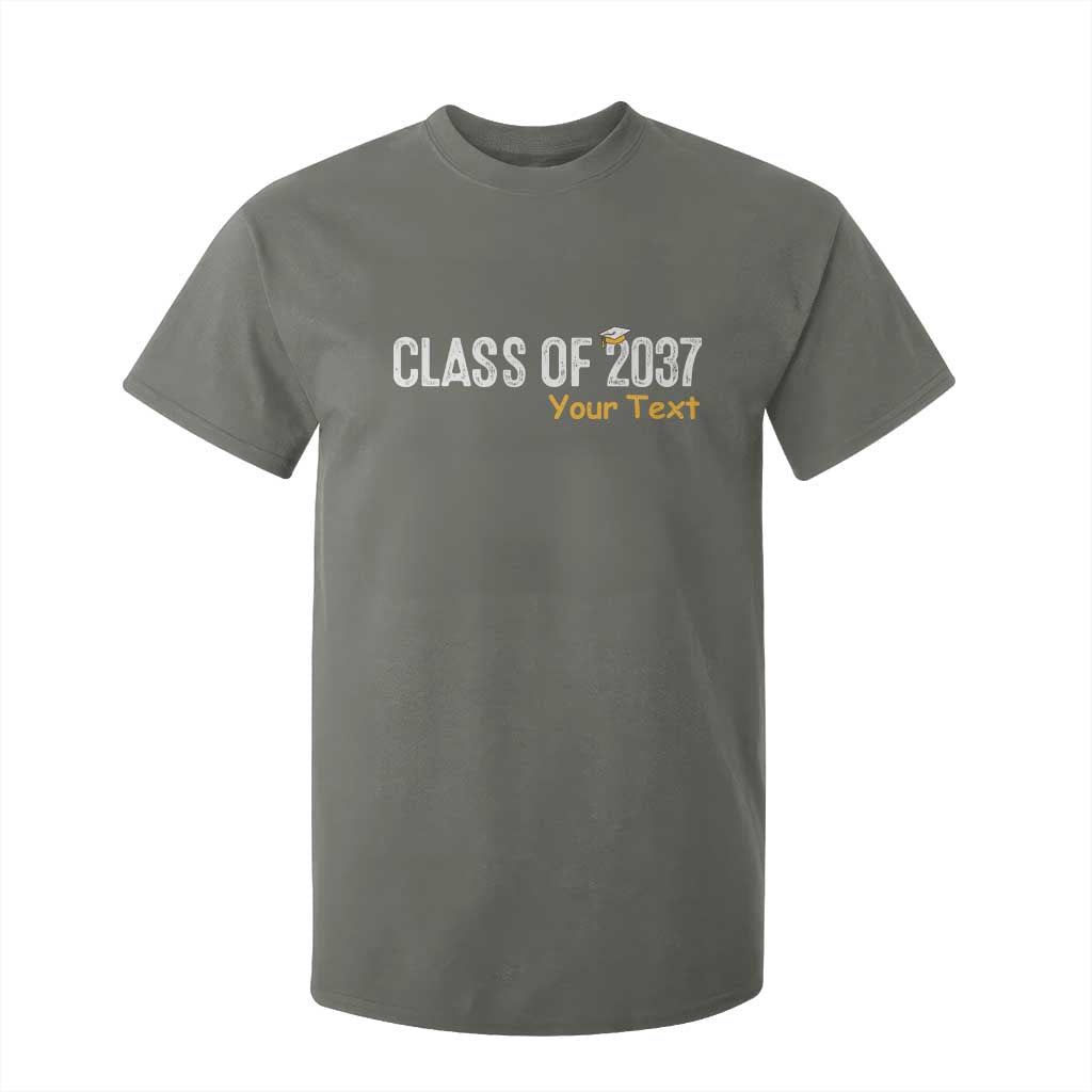 Personalized Class of 2037 T Shirt For Kid Custom Name Grow With Me Graduation TS10 Military Green Print Your Wear