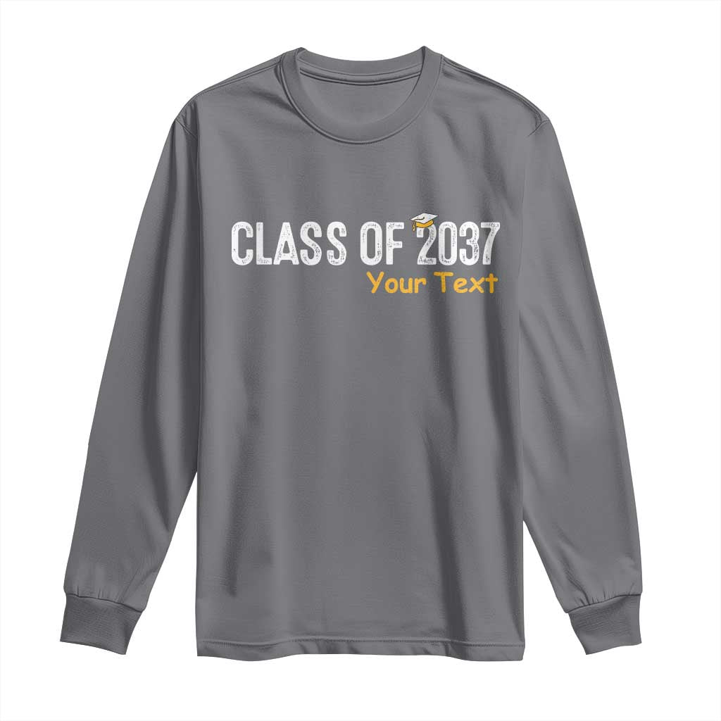 Personalized Class of 2037 Long Sleeve Shirt Custom Name Grow With Me Graduation TS10 Charcoal Print Your Wear