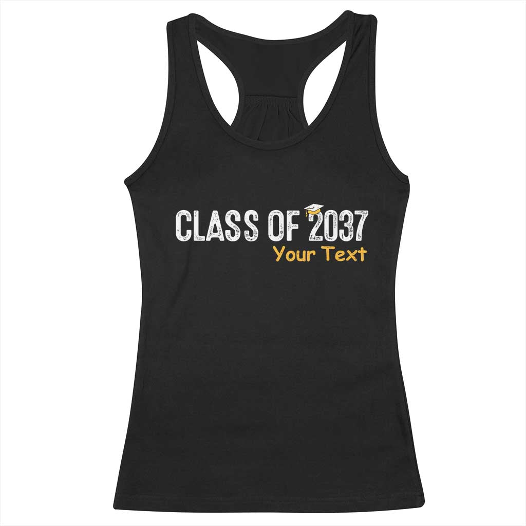 Personalized Class of 2037 Racerback Tank Top Custom Name Grow With Me Graduation TS10 Black Print Your Wear