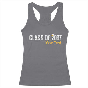 Personalized Class of 2037 Racerback Tank Top Custom Name Grow With Me Graduation TS10 Charcoal Print Your Wear