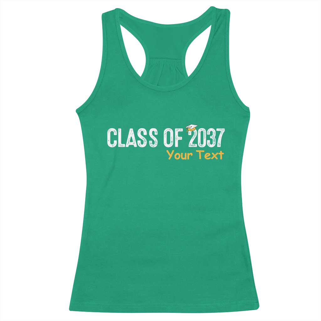 Personalized Class of 2037 Racerback Tank Top Custom Name Grow With Me Graduation TS10 Irish Green Print Your Wear