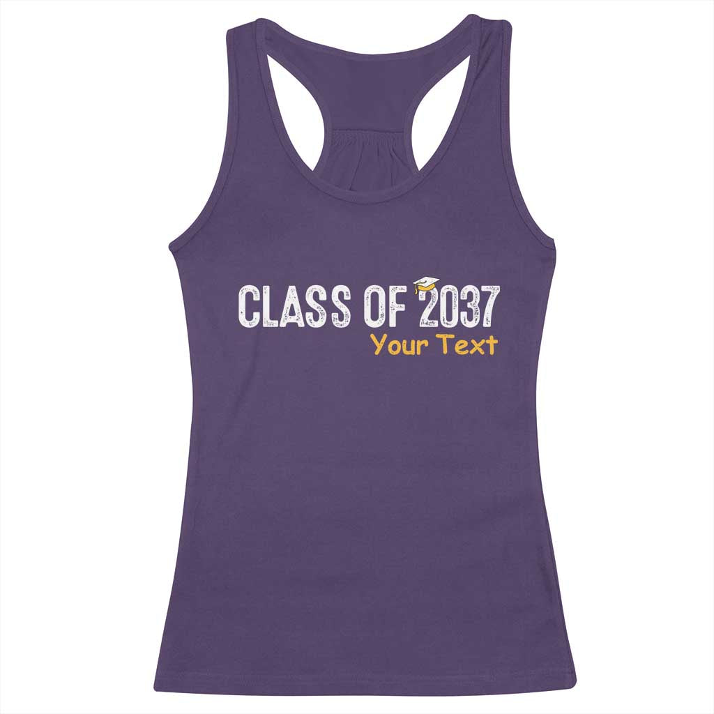 Personalized Class of 2037 Racerback Tank Top Custom Name Grow With Me Graduation TS10 Purple Print Your Wear