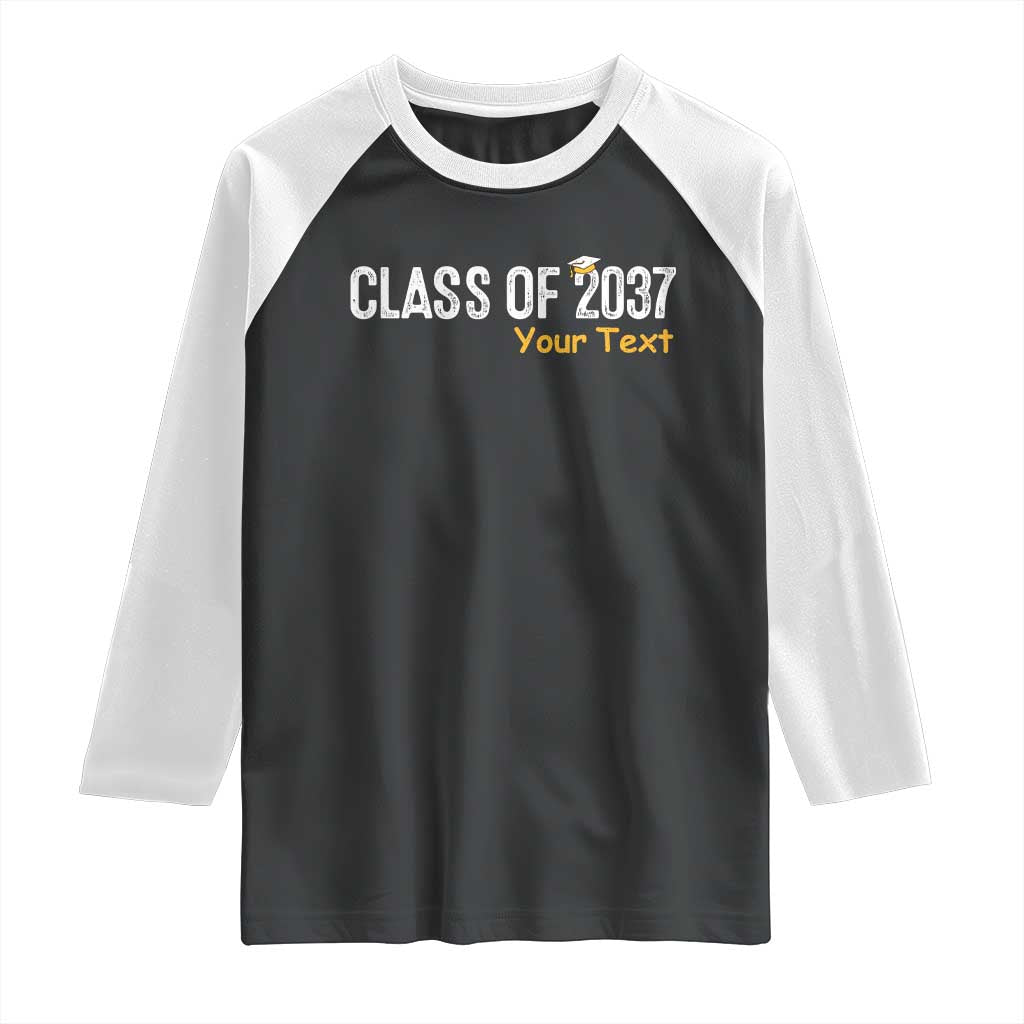 Personalized Class of 2037 Raglan Shirt Custom Name Grow With Me Graduation TS10 Black White Print Your Wear