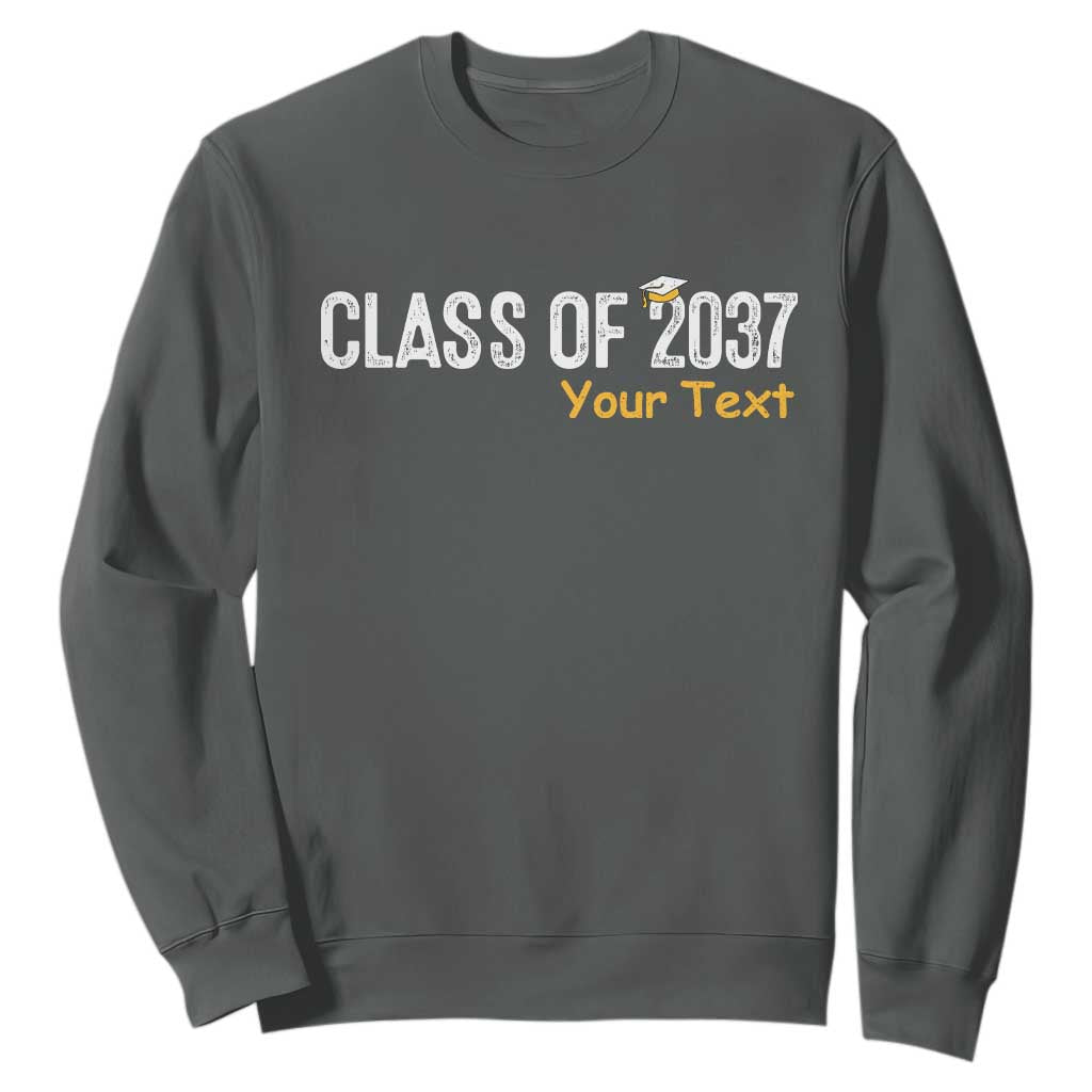 Personalized Class of 2037 Sweatshirt Custom Name Grow With Me Graduation TS10 Dark Heather Print Your Wear
