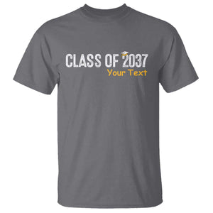 Personalized Class of 2037 T Shirt Custom Name Grow With Me Graduation TS10 Charcoal Print Your Wear
