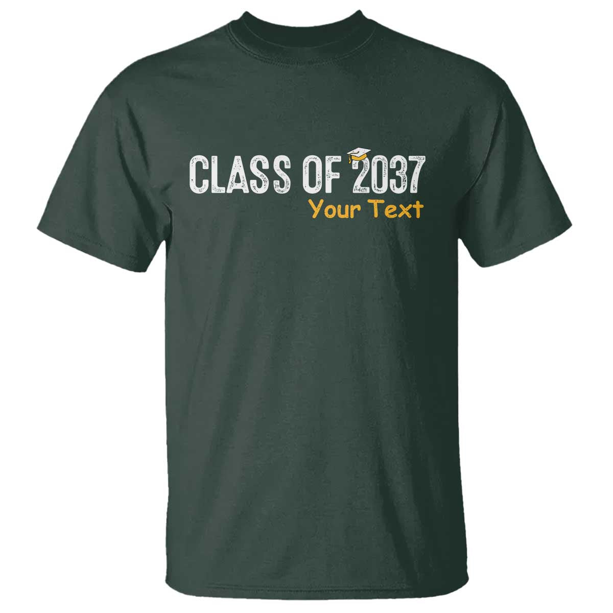 Personalized Class of 2037 T Shirt Custom Name Grow With Me Graduation TS10 Dark Forest Green Print Your Wear