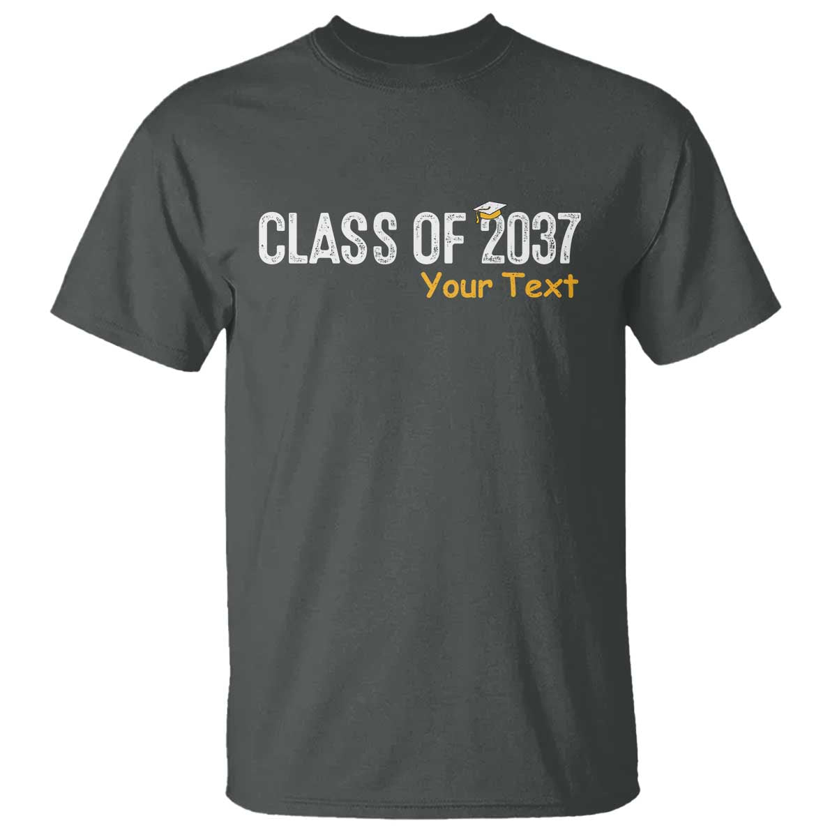 Personalized Class of 2037 T Shirt Custom Name Grow With Me Graduation TS10 Dark Heather Print Your Wear