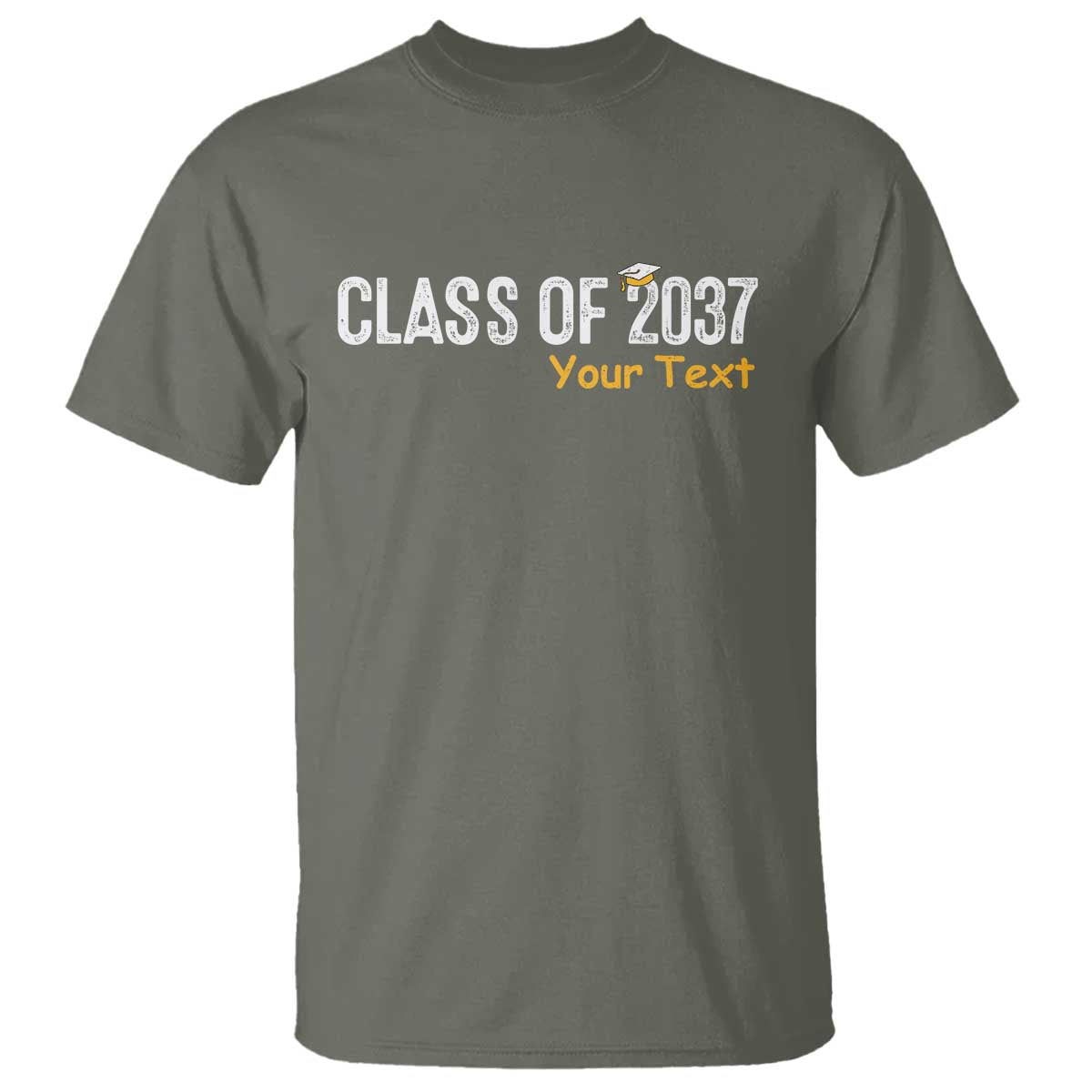 Personalized Class of 2037 T Shirt Custom Name Grow With Me Graduation TS10 Military Green Print Your Wear