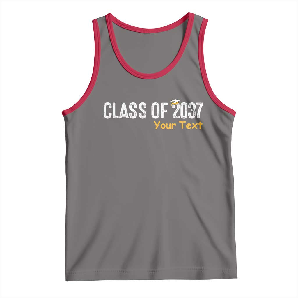 Personalized Class of 2037 Tank Top Custom Name Grow With Me Graduation TS10 Deep Heather Red Print Your Wear