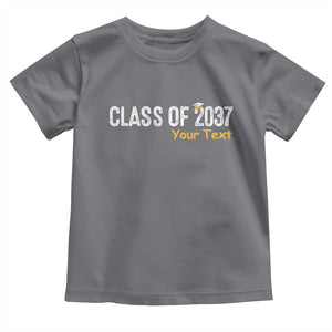 Personalized Class of 2037 Toddler T Shirt Custom Name Grow With Me Graduation TS10 Charcoal Print Your Wear