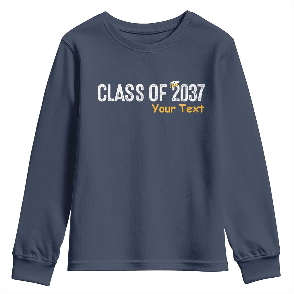 Personalized Class of 2037 Youth Sweatshirt Custom Name Grow With Me Graduation TS10 Navy Print Your Wear