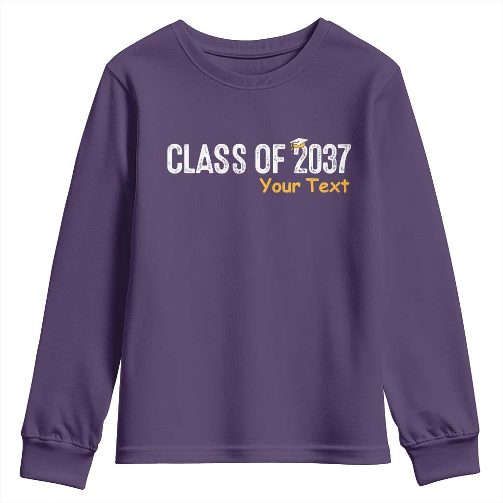 Personalized Class of 2037 Youth Sweatshirt Custom Name Grow With Me Graduation TS10 Purple Print Your Wear
