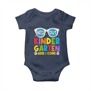 Back to School Kinder Baby Onesie Funny Kindergarten Teacher Team TS10 Navy Print Your Wear