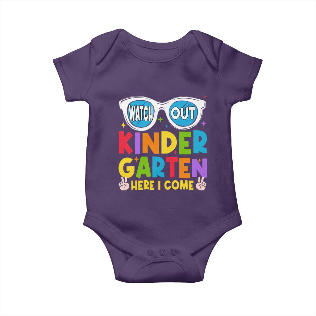 Back to School Kinder Baby Onesie Funny Kindergarten Teacher Team TS10 Purple Print Your Wear
