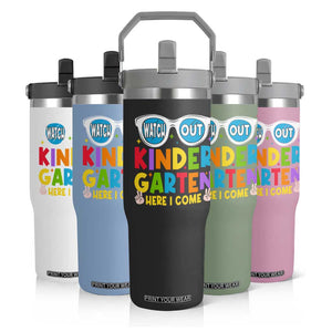 Back to School Kinder Flip Straw Tumbler Funny Kindergarten Teacher Team TS10 Print Your Wear