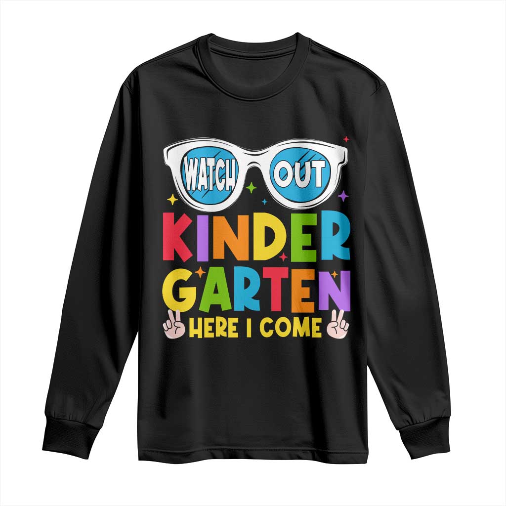 Back to School Kinder Long Sleeve Shirt Funny Kindergarten Teacher Team TS10 Black Print Your Wear