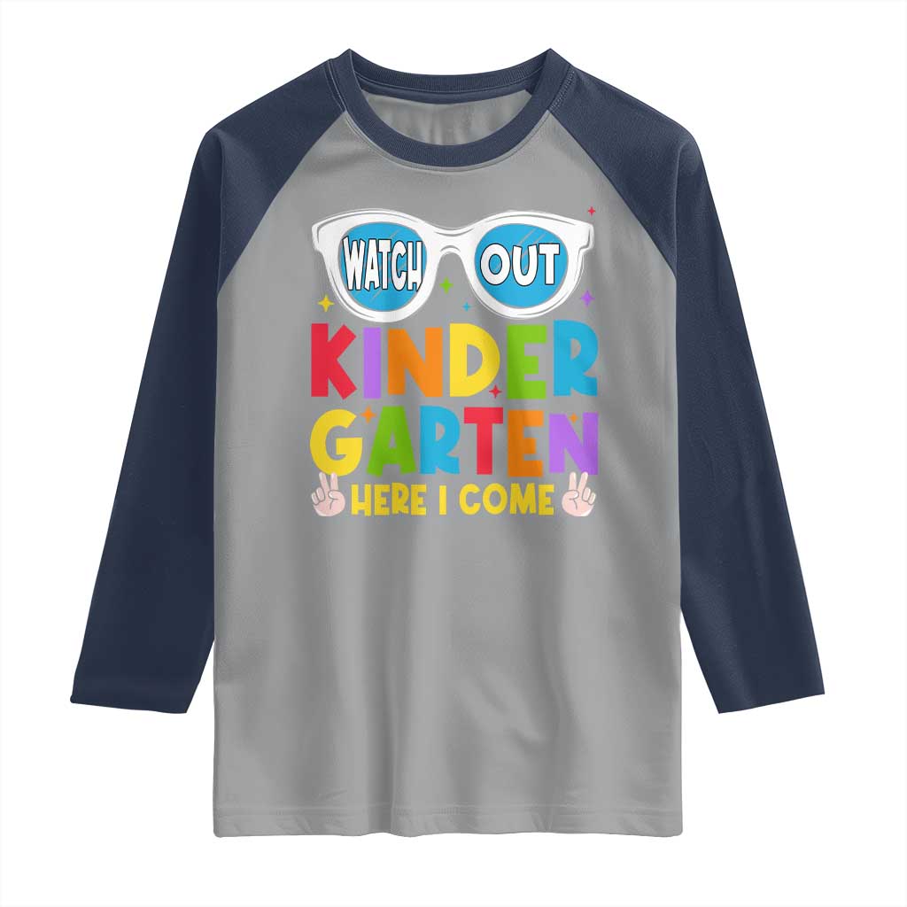 Back to School Kinder Raglan Shirt Funny Kindergarten Teacher Team TS10 Sport Gray Navy Print Your Wear