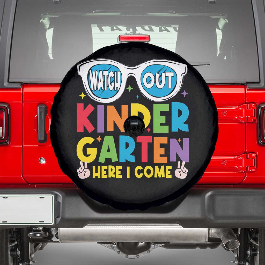 Back to School Kinder Spare Tire Cover Funny Kindergarten Teacher Team TS10 Black Print Your Wear